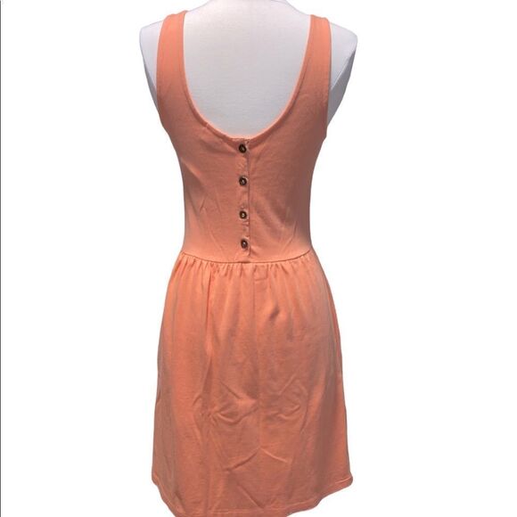 J. Crew - Coral Orange Button Back Tank Sundress sz XS - Picture 3 of 7
